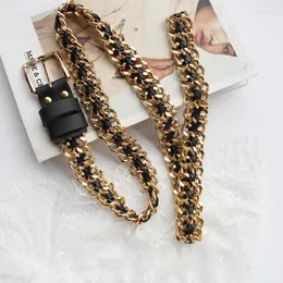 Belts 2.5cm Fashion Metal Women's Belt Decoration Simple Stitching Waist Chain For Women Alloy Braided