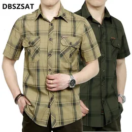 Męskie koszule letnia koszula dla mężczyzn swobodne koszule Pieczba bawełniana luźne luźne koszule koszula wojskowe Mężczyźni plus rozmiar M-5xl Camisa Masculina 230613