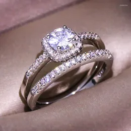 Klusterringar diwenfu äkta 925 sterling silver moissanite ring för kvinnor fina anillos de smycken naturlig anel