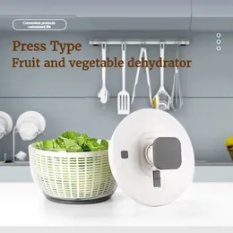 Salad Tools Household Large-capacity Vegetable Dehydrator Fruit Dryer Kitchen Gadget Drain Salad Basket Kitchen Basin Salad Spinner 230613