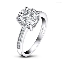 حلقات الكتلة Anziw Classic 925 Sterling Silver 2.65 CT Round Cut Ring Engagement Simulated Diamond Wedding Gifts