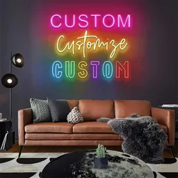 Decorative Objects Figurines Custom neon sign Business Neon LED Bedroom Wedding Birthday Party Restaurant Private Wall Decor Name 230613