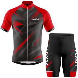 Men Cycling Jersey Breathable Short Sleeve Bike Shirt and Padded Shorts MTB Bicycle Clothing Suit