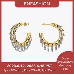 Hoop Huggie ENFASHION Punk Circle Loop Earring Stainless Steel Hoop Earrings For Women Gold Color Brincos Feminino Fashion Jewelry E211304 230613