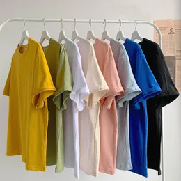 Camisetas masculinas de verão camisetas masculinas de algodão manga curta camisetas com decote em O plus size 4XL 5XL 6XL mangas soltas sólidas soltas 8 cores principais