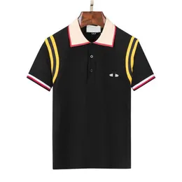 Męska koszulka polo Black and White Striped Wzór z kołnierzem krótkim rękawem T Modna marka Projektant Top Lapel Polo DP6J