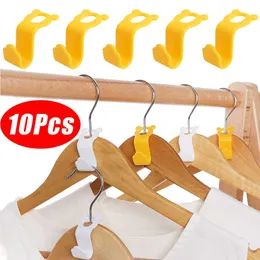 Ny 10st mini Hanger Hook Clothes Connector för Space Saving Multi-Purpose Cascading Plastic Garderob Clothes Organizer Rack Holder