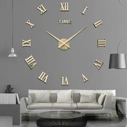 Väggklockor specialerbjudande 3D Big Acrylic Mirror Wall Clock Diy Quartz Watch Still Life Clocks Modern Home Decoration Living Room Stickers 230614