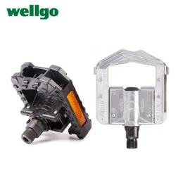 Bike Pedals Wellgo F265 78 Folding Bicycle MTB Mountain Padel Bearing AluminumAlloyPP Road Folded Pedal Parts 230614