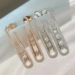 orecchini di design orecchino posteriore per donna diamante mobile placcato oro 18 carati T0P materiali avanzati regalo di gioielli di lusso di marca per la fidanzata 020