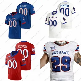 カスタムNCAA KANSAS JAYHAWKS COLLEGE FOORCERE JEALSEYS GALE SAYERS JOHN HADL TODD REESING NOLAN CROMWELL AQIB TALIB GILBERT RAY EVANS COLLINS RIGGINS JAYNES