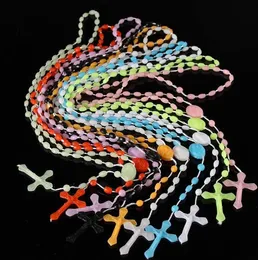 Pendants Pendant Necklaces Jewelry Catholic Rosary Necklace Plastic Religious Jesus Cross Crucifix Night Lumious Drop Delivery Otwiv