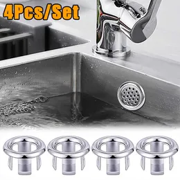 New 4Pcs Bathroom Basin Faucet Sink Overflow Cover Replacement Hole Cover Cap Ring Trim Bath Sink Drain Cap Bathroom Accessories