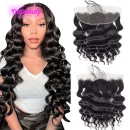 Brazilian Peruvian 13X4 Lace Frontal Loose Deep with Baby Hair 10-24inch Virgin Hair Top Closures Free Part