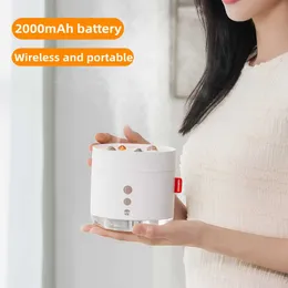 가습기 800ml 더블 노즐 무선 공기 가습기 USB 충전 2000mah 작동 초음파 쿨 미스트 아로마 디퓨저