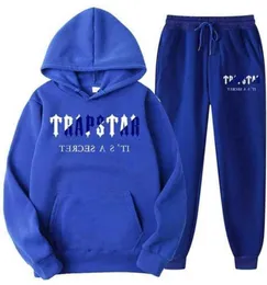 Мужские футболки T 2022 бренд Trapstar Print Sportswear Мужчины 15 цветов теплые две части, которые становятся свободными брюками для толстовки с капюшоном.