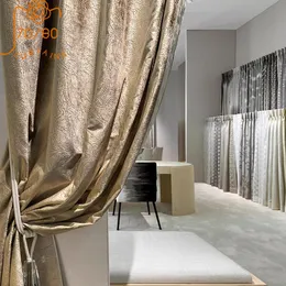 Tenda Tessuto in velluto diamantato personalizzato Texture oro Jacquard Tende ombreggianti addensate per soggiorno Camera da letto Villa Finestra alta 230615