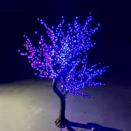 حديقة في الهواء الطلق الديكور عيد الميلاد LED الكرز أزهار شجرة محاكاة مصباح الجذع الطبيعي مقاوم المطر أضواء المناظر الطبيعية