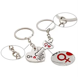 1Pair Couple I Love You Letter Keychain Heart Key Ring Blenery Lovers Love Key Chain 기념품 Valentine039s Day GIF LN3501703299U