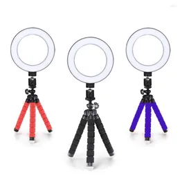 Flash Heads Ring Light Lamp Selfie Pography LED With Octopus Tripod Stand Bendable Support Desktop For Live Accessories