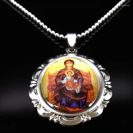 Pendant Necklaces 2023 Jesus Stainless Steel Statement Necklace For Men Silver Color & Pendants Jewelry Women Acero Inoxidable