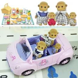 Doll House Accessories عيد ميلاد الأطفال محاكاة غابات لعب الغابات لعبة قابلة للتحويل قابلة للتحويل سيارة أرنب عائلة حزمة هدية الهالوين 230614