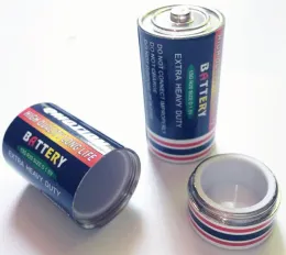 Battery Shap Secret Stash Diversion Pill Box Case Medium Size Herb Tobacco Storage Jar Contenitore nascosto 25x49mm Stash in lega di zinco