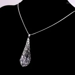 Collane con ciondolo Collana semplice con foglie di moda Catena a maglie lunghe vuote per donna Ragazza Lady Gioielli in cristallo Bijoux Regali