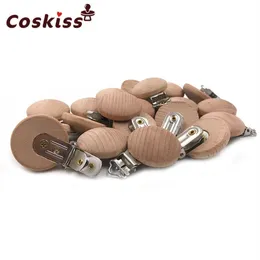 20 stks Houten Fopspeen Clip Verpleging Accessoires Beuken Fopspeen Clips Chewable Tandjes Diy Dummy Clip Kettingen Baby Bijtring 2202113272