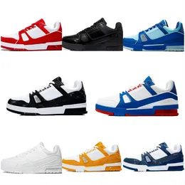 Designer flat sneaker virgil trainer casual shoes denim canvas leather abloh white green red blue letter overlays fashion platform mens womens low sneakers 36-45 Hot