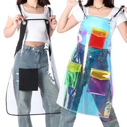 Aprons Fashion Barber TPU Apron For Haircut Antifouling Oilproof Painting Men and Women Work Clothes Kitchen Apron 230616