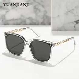 Sunglasses Ins Gold Chain Frame Luxury Women Fashion Sun Glasses Ladies Anti-Glare Travel Trendy Shades Lunette Soleil Femme