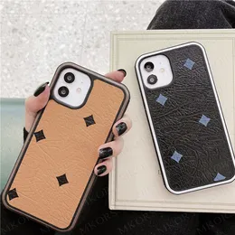 De Fashion Letter Designer Phone Cases for iPhone 14 13 12 Pro Max 11 X Xs Xr 8 7 Plus PU Leather Skin Body Protection M Print Cover