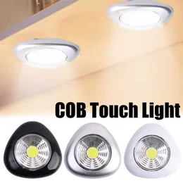 New Portable LED Touch Light Battery Powered Under Cabinet Mini Led Wireless Wall Lamp Closets Furniture Bedroom Bedside Night Light