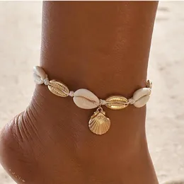 Anklets Summer Sea Shell Anklet Ankle Armband för kvinnor Charms kammussla snäckskalarmband på benkedjan fot 230614