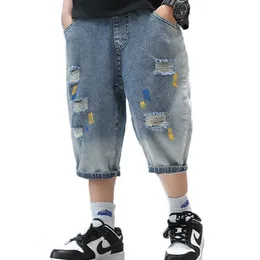 Jeans Jeans Boy Big Hole Kids Jeans Boys Casual Style Trousers For Children Summer Clothes For Boys 6 8 10 12 14 230614