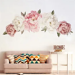 Stor Peony Flower Wall Sticker Kids Room Decal Nursery Arts 40*60 cm DIY Hemdekoration Romantisk sovrum Display