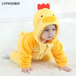 Pyjamas vinter baby kläder romper djur tecknad rolig kyckling onesie småbarn pojkar flickor pyjama född karneval party jumpsuit kigurumis 230614
