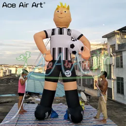 Inflatable Sports Athletes Model Inflatable Soccer Player Sports Man with A Football in Arms Standing for Outdoor Decoration