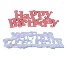베이킹 몰드 생일 축하 비스킷 컷 과일 쿠키 퍼지 커터 곰팡이 퐁당 초콜릿 케이크 인쇄 장식 주방 도구
