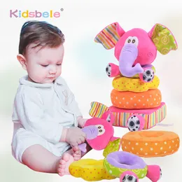 Çıngıraklar Born çocuklar için oyuncaklar Educational Bebek Yumuşak Peluş Mobile Kidsbele Fil İstifleme Handbell 230615