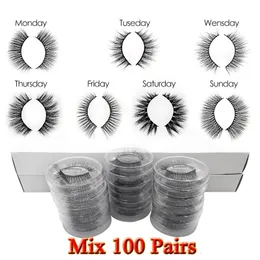 أدوات المكياج بالجملة 20304050100 أزواج 3D Mink Lashes Faux CILS طبيعية كاذبة كاذبة وايز