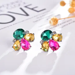 Ear Cuff LUBOV Mini Colorful Crystal Piercing Earrings Decoration Opal Stone Stud Trendy Women Wedding Party Jewelry 230614