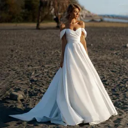 Hochzeitskleid, A-Linie, kurzärmelig, Übergröße, schulterfrei, Aweet-heart für Damen, Prinzessin Robe De Mariee, Kleid mit Schnürung