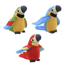 ElectricRC Animals Electronic Talking Parrot Plush Toys Söta talande och inspelning Repeater Waving Wings Electric Bird fylld Plush Toy Kids Toy 230614