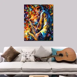 Modern Impressionist Canvas Wall Art John Coltrane Dipinto a mano Street Landscape Painting per l'arredamento dell'appartamento