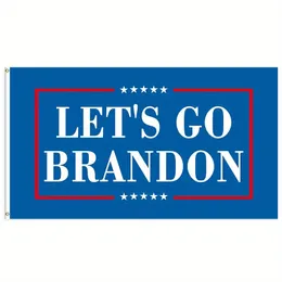 1pc Let Is Go Brandon Flag Banner Color Vivid Color و Fade Proof Polyester Canvas رأسًا وخيمة مزدوجة 3 × 5 قدم مع حزن نحاسي ، لا سارية العلم