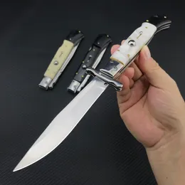 Italy 10 Inch Godfather Mafia Stiletto Knife Automatic Horizontal Tactical Knifes 440c Blade Acrylic Handle Outdoor Bill DeShivs Pocket Knives 535 BM42 3300 3310