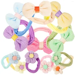 Bandanas 12 PCS Hårgummiband Girls Baby Scrunchies slipsar Elastiska elastik Pannbandshållare