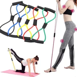 Resistance Bands Yoga Exercise Gym Fitness Equipment Pull Rope 8 Word Chest Expander Elastic Muscle Training Tubing Tension 230614